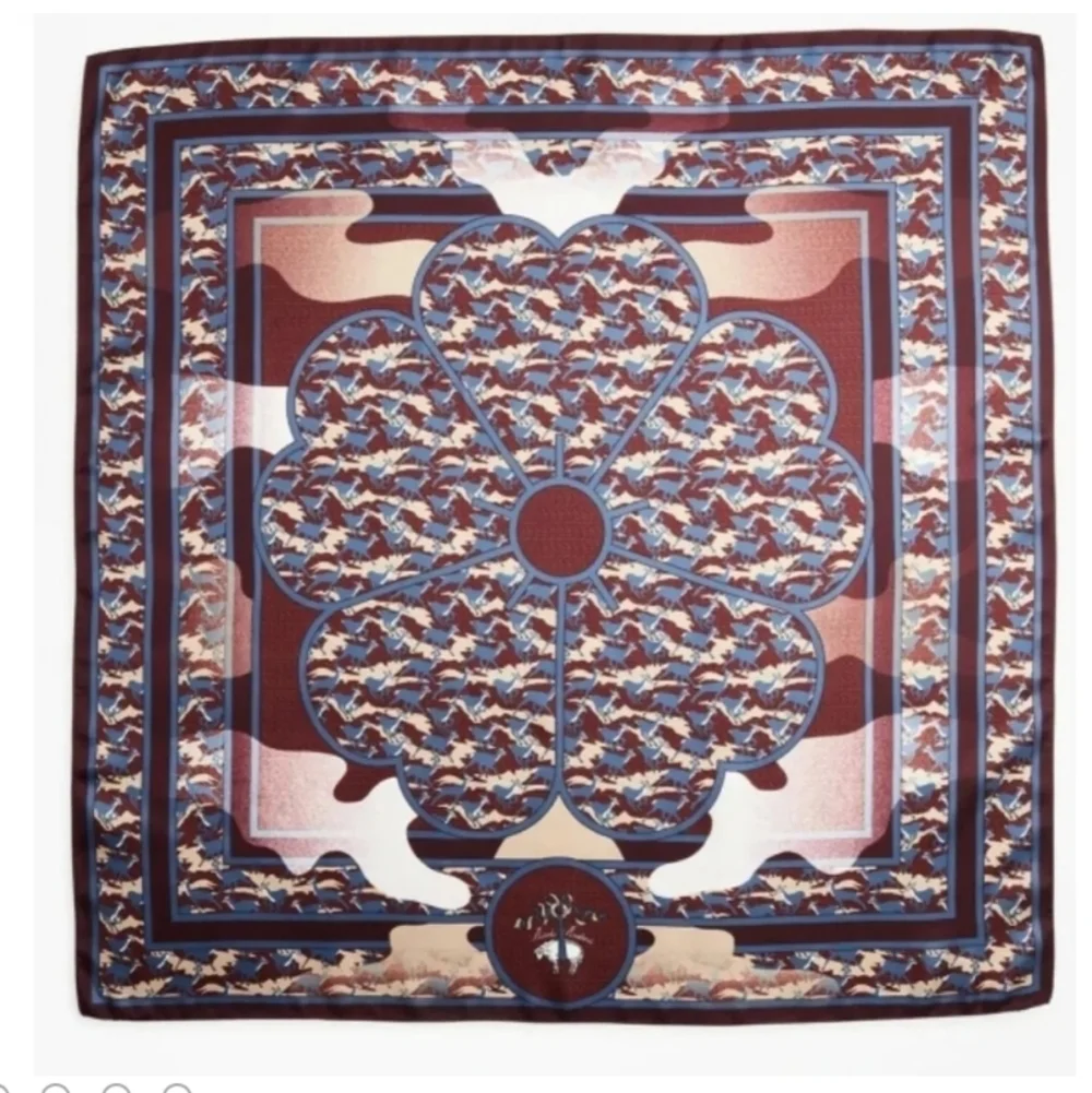 Brooks Brothers NWTs Deer Print Multicolor Silk Scarf